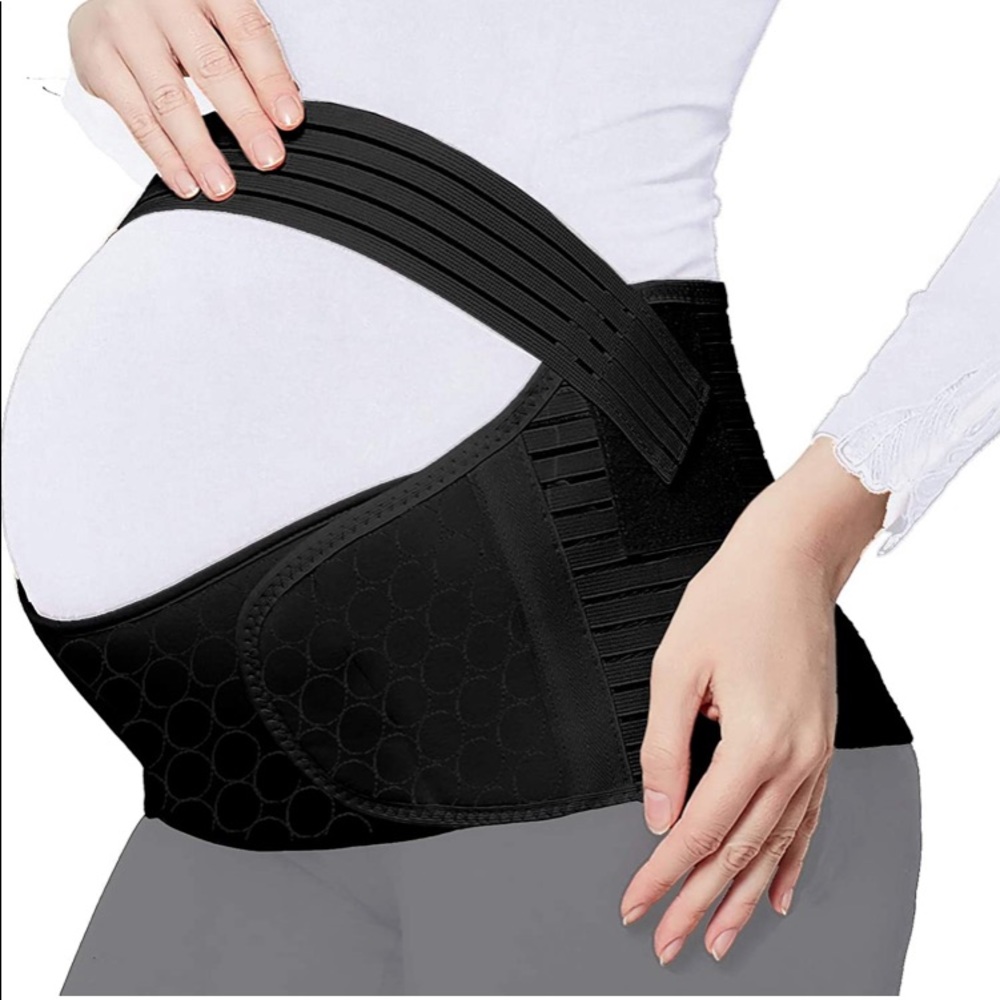 Maternity Belt Pregnancy Back Support Back Brace Lightweight Black, One size